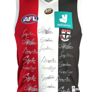 AFL (ST KILDA FOOTBALL CLUB 2020 TEAM SIGNED GUERNSEY with 2 x 3 Game 2023 Membership)